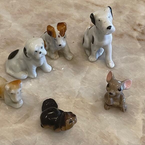 Miniature figurine set of 6 dogs ect ceramic - Picture 1 of 10